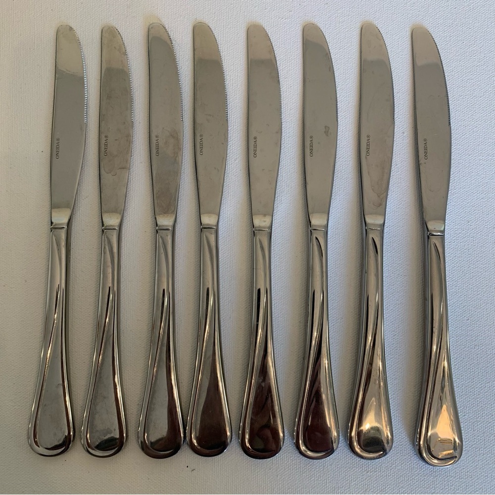 Oneida FLIGHT RELIANCE 9 Glossy Hollow 9" Dinner Knives Knife Set Stainless USA